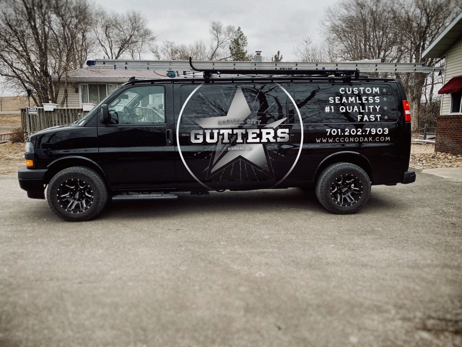 Capital City Gutters Logo and Van Decal
